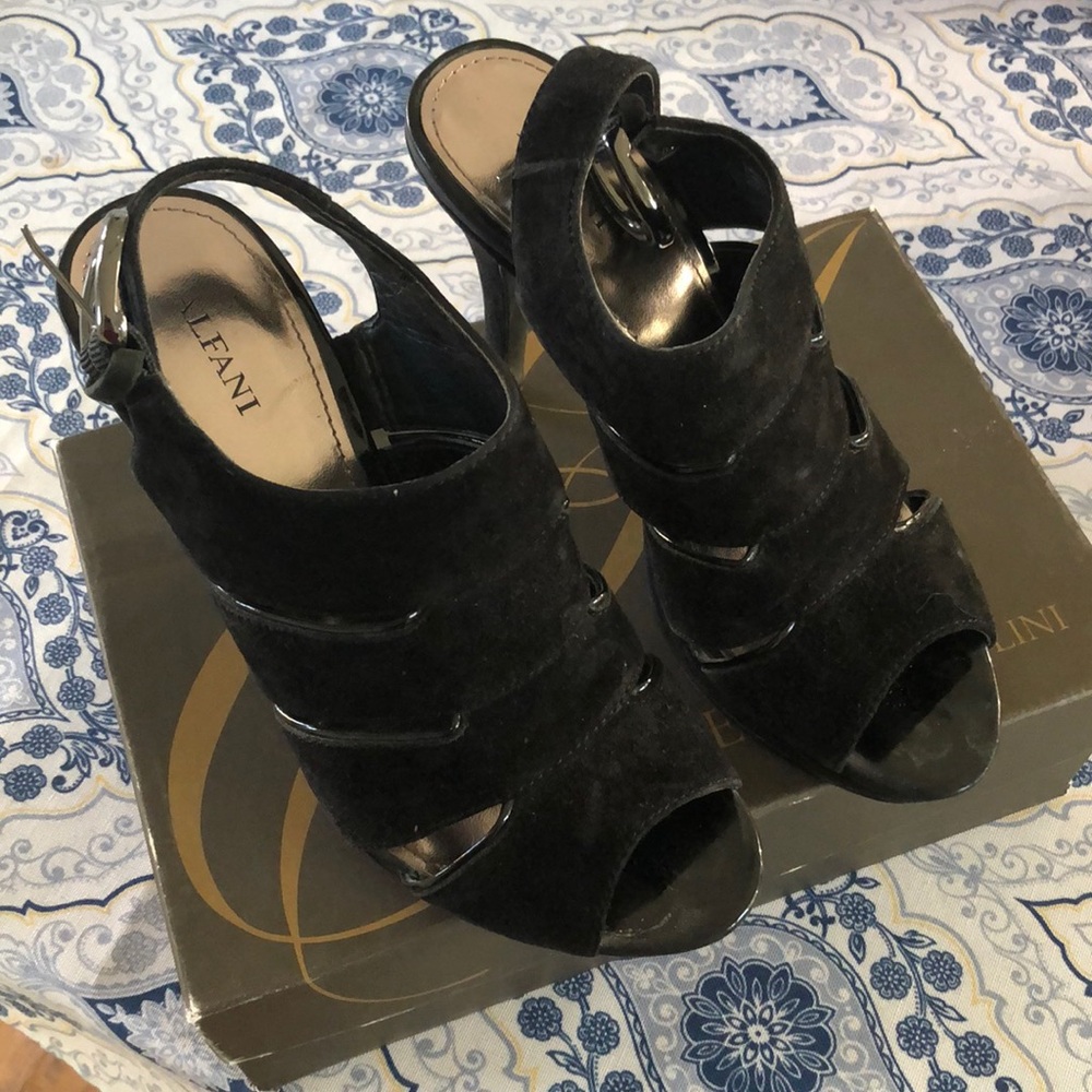 Black Suede Alfani Platform Heel - Size 6.5